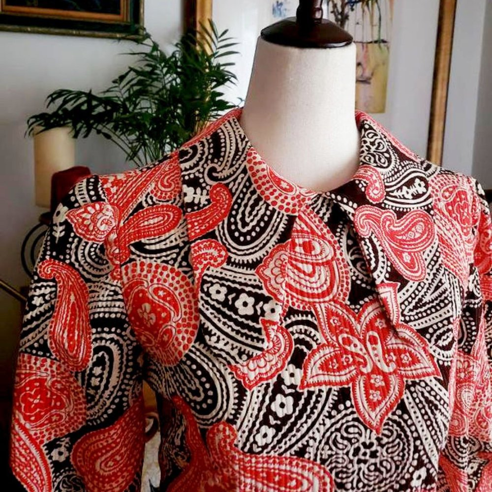 Vintage 60s Dog Ear Collar Mini Dress - Picture 2 of 5